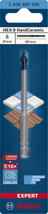 ดอกสว่าน Bosch HEX-9 HardCeramic 6×90 มม.