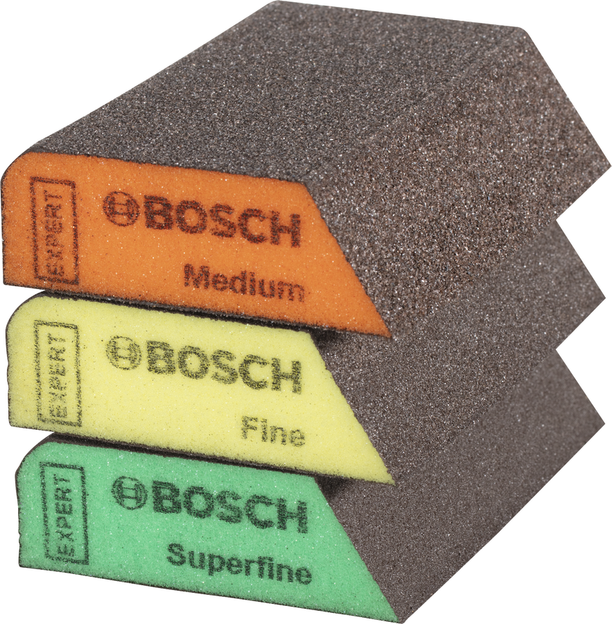 ฟองน้ำขัดแบบ Combi Block Bosch EXPERT S470 ละเอียดปานกลาง ละเอียดพิเศษ.