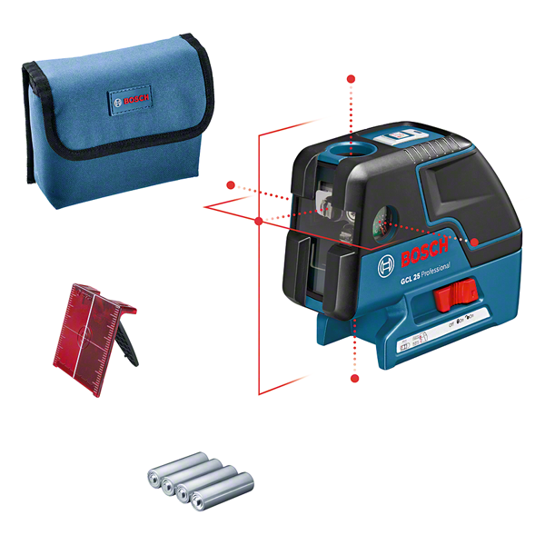 เครื่องมือวัดระดับเลเซอร์ Bosch GCL 25 พร้อมกระเป๋าใส่เครื่องมือ.