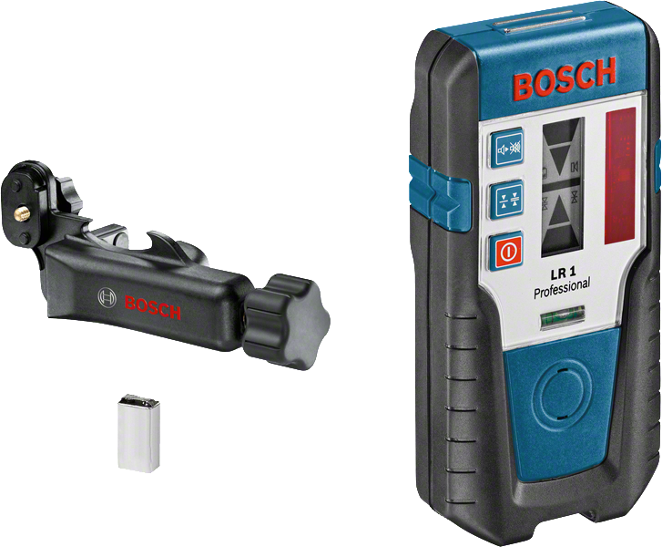 ตัวรับเลเซอร์ Bosch LR 1 พร้อมแคลมป์และแบตเตอรี่.