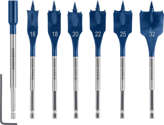 ชุดดอกสว่านเจาะดิน Bosch EXPERT Self Cut Speed Spade 7 ชิ้น.