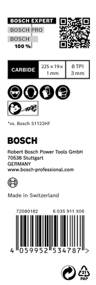ใบเลื่อยตัดเหล็ก Bosch EXPERT Hard Nail Pallets S1122CHM 10 ชิ้น.