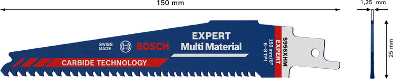 ใบเลื่อยตัดโลหะ Bosch EXPERT Multi Material 956 XHM.