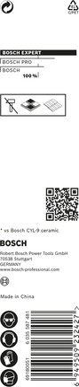 ดอกสว่านเจาะเซรามิกแข็ง Bosch EXPERT HEX-9 ขนาด 6 x 90 มม.
