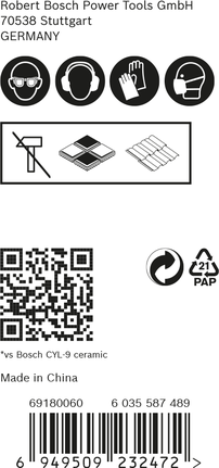 ชุดดอกสว่านเจาะกระเบื้อง Bosch EXPERT Hard Ceramic HEX-9