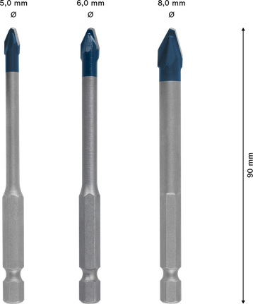 ชุดดอกสว่าน Bosch EXPERT Hard Ceramic HEX-9 จำนวน 3 ชิ้น
