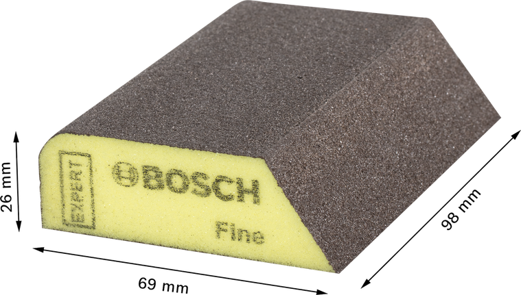 Bosch EXPERT S470 แผ่นขัดละเอียด สีเหลือง 69x97x26 มม.
