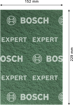 แผ่นฟลีซสีเขียว Bosch EXPERT N880 สำหรับการขัดด้วยมือ.