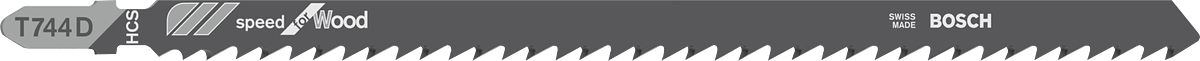 ใบเลื่อยจิ๊กซอว์ Bosch T 744 D สำหรับการตัดไม้แบบรวดเร็ว.