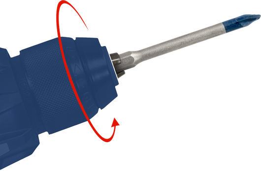 หัวจับดอกสว่านหมุนเพื่อยึดดอกไขควง.