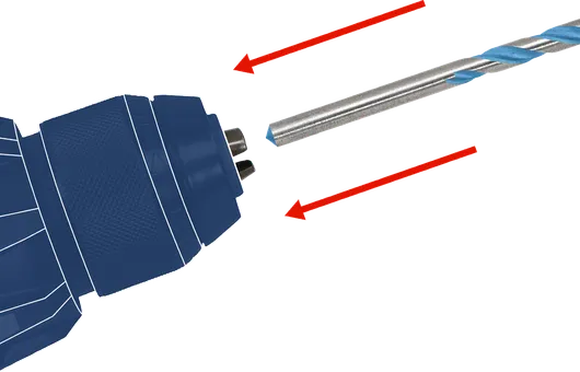 การใส่ดอกสว่านเข้าไปในหัวจับดอกสว่านไฟฟ้า.