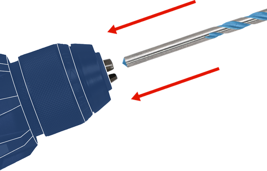 จัดตำแหน่งดอกสว่านให้ตรงกับหัวจับสว่านเพื่อเตรียมการติดตั้ง