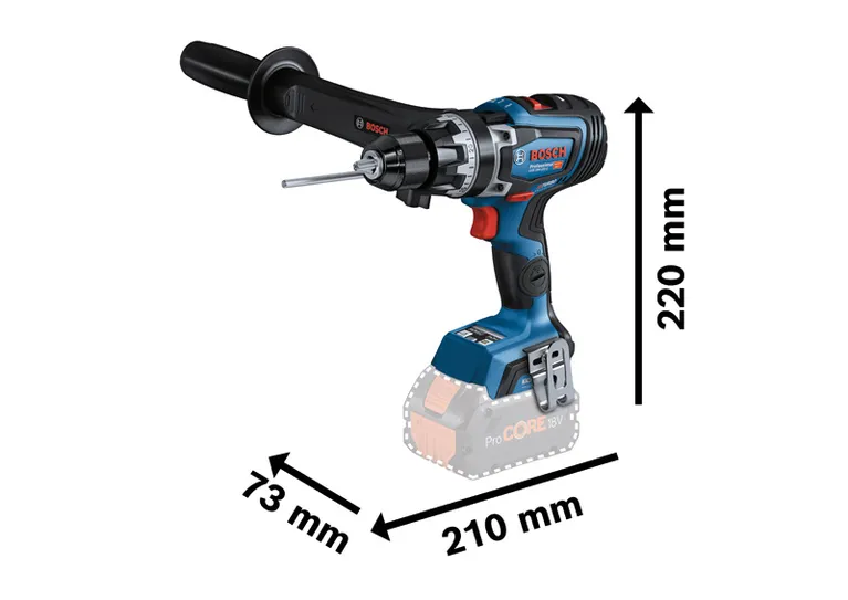 สว่านกระแทกไร้สายแบบมีด้ามจับด้านข้าง Bosch GSB 18V-150 C.