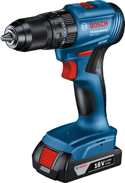 สว่านไร้สาย Bosch GSB 185-LI แบตเตอรี่ 18V 2.0Ah.
