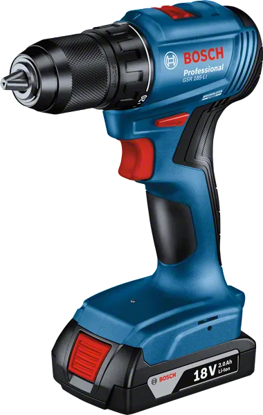 สว่านไร้สาย Bosch GSR 185-LI พร้อมแบตเตอรี่ 18V 2.0Ah.