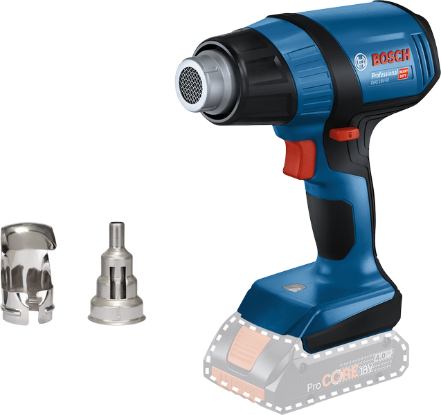 ปืนเป่าลมร้อนไร้สายพร้อมหัวฉีด Bosch GHG 18V-50.