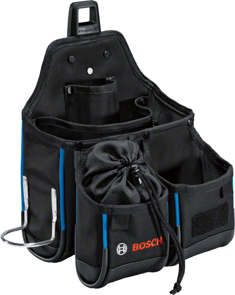กระเป๋าเครื่องมือ Bosch GWT 4 พร้อมช่องกระเป๋าหลายช่อง.