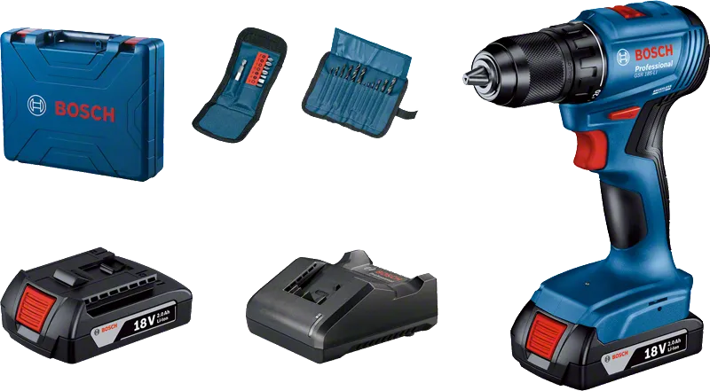 ชุดสว่านไร้สาย Bosch GSR 185-LI พร้อมแบตเตอรี่ 18V สองก้อน