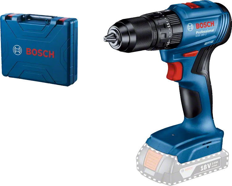สว่านไร้สาย Bosch GSB 185-LI พร้อมกระเป๋าพกพา.