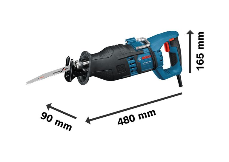เลื่อยตัดโลหะ Bosch GSA 1300 PCE สำหรับการตัดไม้ลึก.