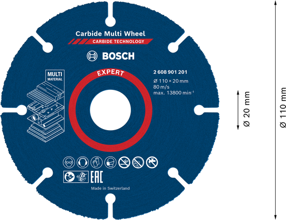 ใบตัดคาร์ไบด์ Bosch EXPERT Multi Material 110 มม.