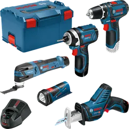 ชุดเครื่องมือมืออาชีพไร้สาย Bosch 12V พร้อม L-BOXX.