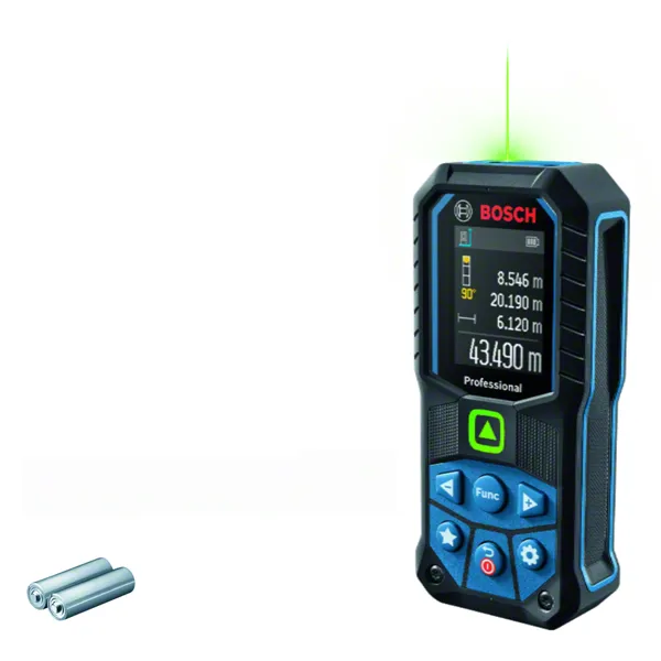 Bosch GLM50-23G เครื่องวัดระยะเลเซอร์พร้อมจอแสดงผลลำแสงสีเขียว.