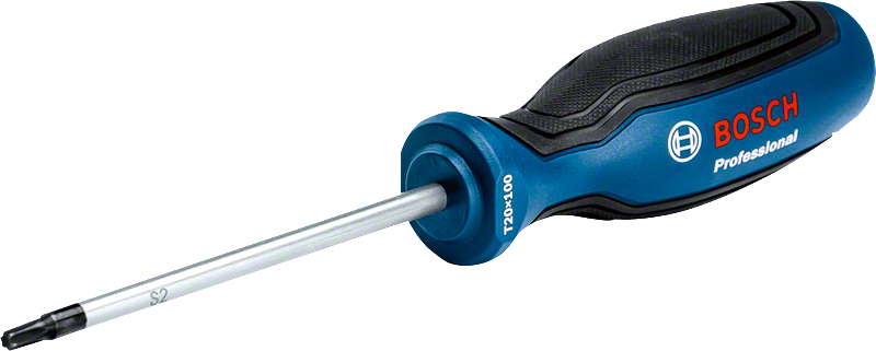 ไขควงแรงบิดสีน้ำเงิน Bosch T20x100 ที่มีด้ามจับตามหลักสรีรศาสตร์