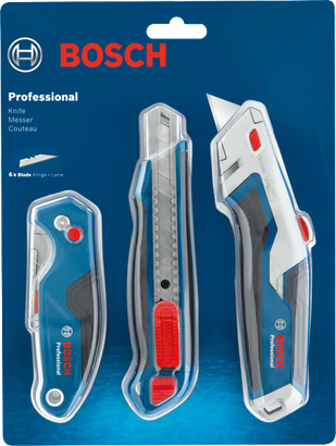 ชุดมีด 3 ชิ้น ชุดมีด Bosch 3 ชิ้น ใบมีดอเนกประสงค์ และใบมีดหักออกได้