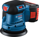 เครื่องขัดแบบสุ่มวงโคจร Bosch GEX 185-LI พร้อมตัวกรองฝุ่น.