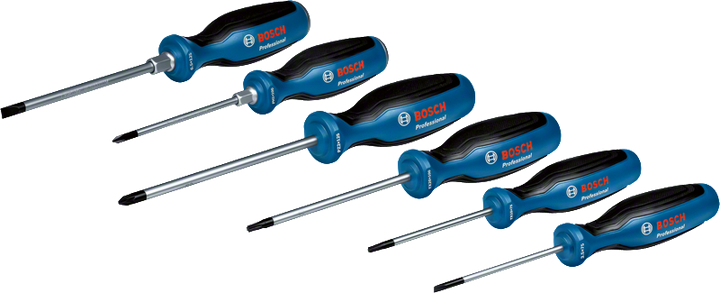 ชุดไขควง 6 ชิ้น SL/PH/PZ/TX ชุดไขควง Bosch 6 ชิ้น พร้อมด้ามจับออกแบบตามหลักสรีรศาสตร์