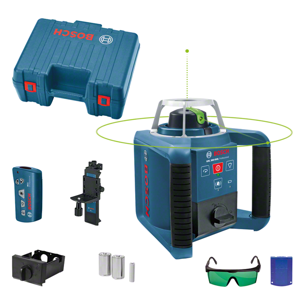 เครื่องมือปรับระดับเลเซอร์ Bosch GRL 300 HVG พร้อมอุปกรณ์เสริม.