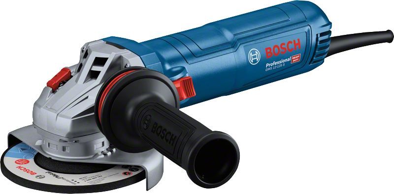 เครื่องเจียรไฟฟ้า Bosch GWS 12-125 S พร้อมด้ามจับด้านข้างตามหลักสรีรศาสตร์.