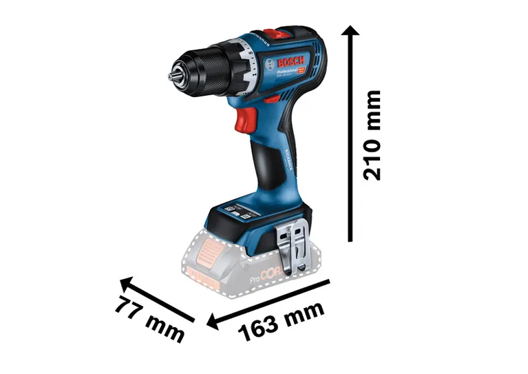 สว่าน/ไขควงไร้สาย Bosch GSR 18V-90 C ที่มีดีไซน์กะทัดรัด.