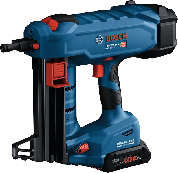 เครื่องตอกตะปูคอนกรีตไร้สาย Bosch GNB 18V-38 พร้อมมอเตอร์ไร้แปรงถ่าน.