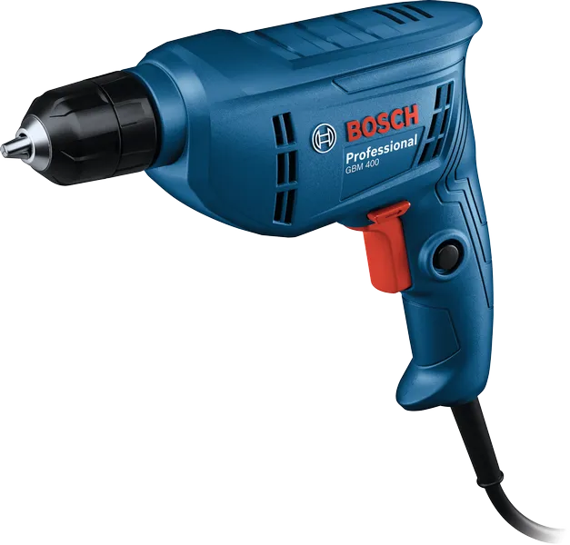 สว่านรุ่น Bosch GBM 400 ที่มีด้ามจับตามหลักสรีรศาสตร์.