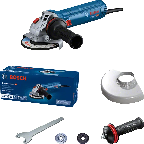เครื่องเจียรไฟฟ้า Bosch GWS 12-125 S พร้อมอุปกรณ์เสริม.