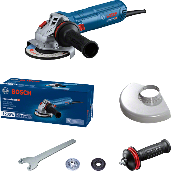 เครื่องเจียรไฟฟ้า Bosch GWS 12-125 S พร้อมอุปกรณ์เสริม.