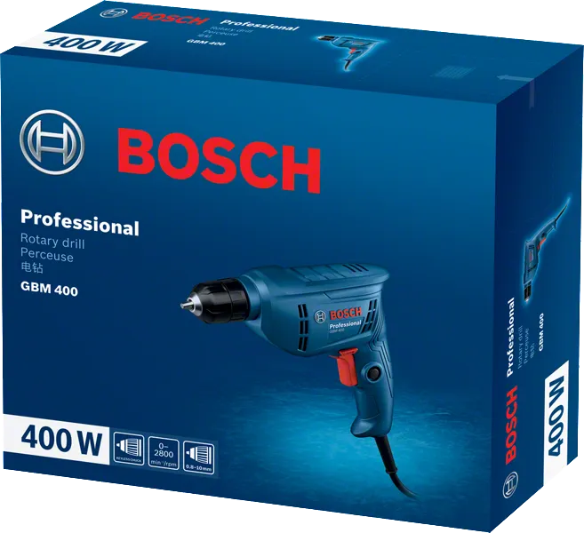 บรรจุภัณฑ์สว่านโรตารี่ Bosch GBM 400.