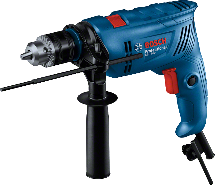 สว่านกระแทก Bosch GSB 600 พร้อมด้ามจับด้านข้าง.
