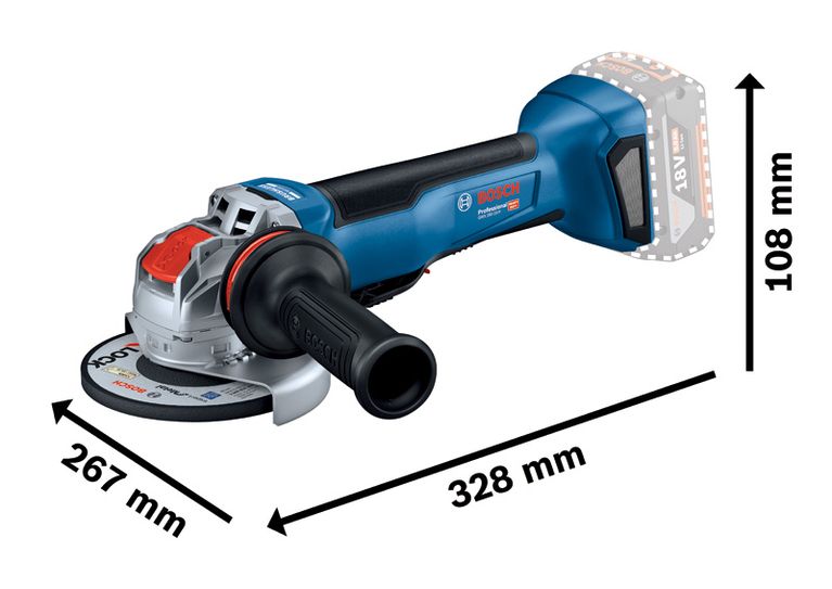 เครื่องเจียรไร้สาย Bosch GWX 18V-10 P พร้อม X-LOCK.
