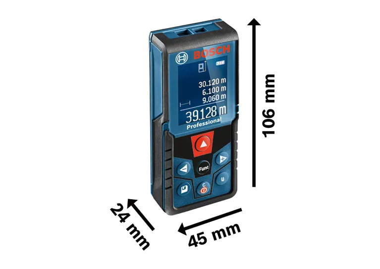 เครื่องวัดระยะเลเซอร์ Bosch GLM 400 พร้อมจอแสดงผลแบบดิจิตอล.