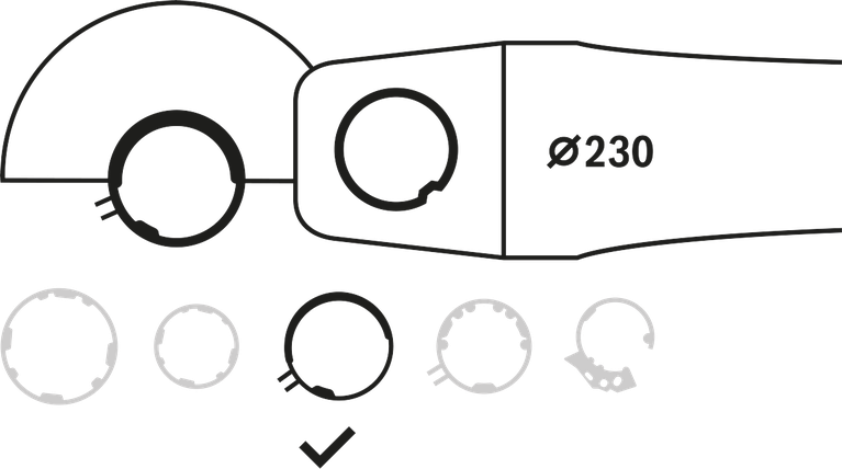 การ์ดรวม Bosch 230 มม. สำหรับเครื่องเจียร.