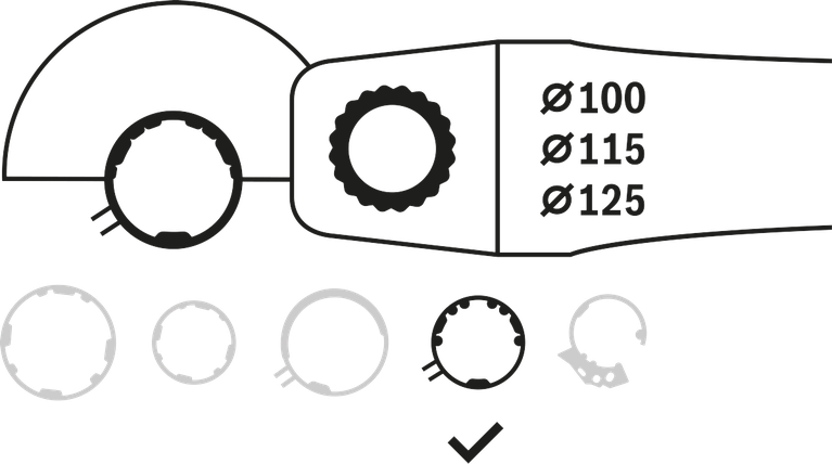 สกรูยึดการ์ดรวม Bosch สำหรับเครื่องเจียรมุมขนาด 100, 115, 125 มม.