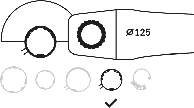 สกรูยึดการ์ดรวมเครื่องเจียรแบบมุม 125 มม. Bosch.