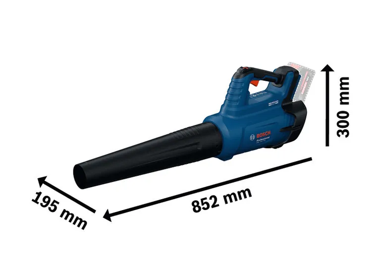 เครื่องเป่าใบไม้ไร้สาย Bosch GBL 18V-750 พร้อมขนาด