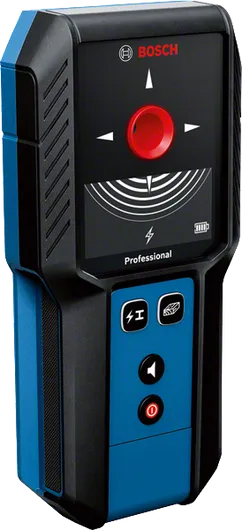 เครื่องตรวจจับ Bosch GMS 120-27 สามารถค้นหาโลหะและสายเคเบิลที่มีกระแสไฟฟ้าได้.