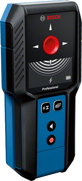 เครื่องตรวจจับ Bosch GMS 120-27 สามารถค้นหาโลหะและสายเคเบิลที่มีกระแสไฟฟ้าได้