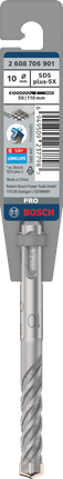 ดอกสว่านเจาะกระแทก PRO SDS plus-5X, ขนาด 10 x 50 x 110 มม. ดอกสว่าน Bosch SDS plus-5X 10×50×110 มม.