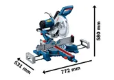 เลื่อยองศา Bosch GCM 254 D พร้อมมุมตัดที่ปรับได้.